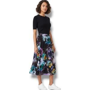 Boca Bay Vintage Abstract Floral Rayon Midi Skirt – Large
​